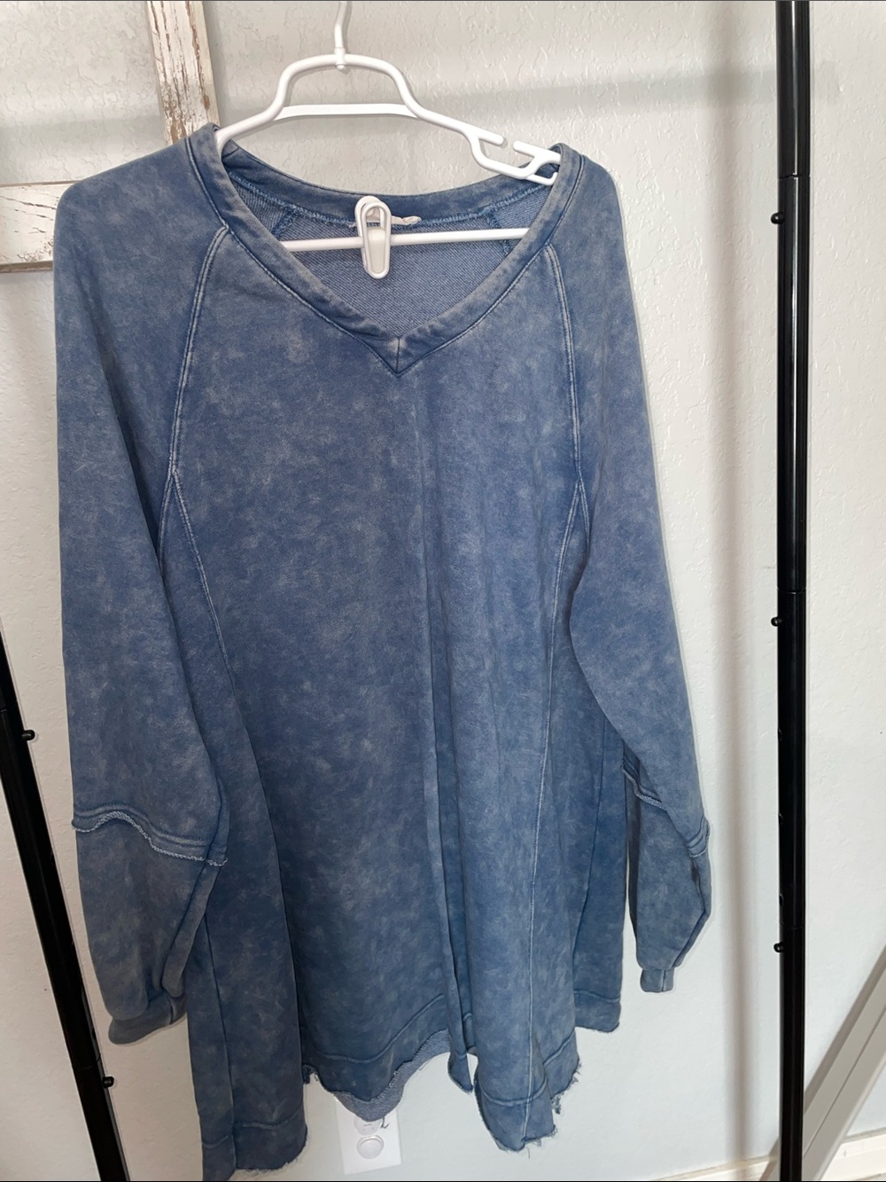 Washed Indigo V-Neck sweater dress